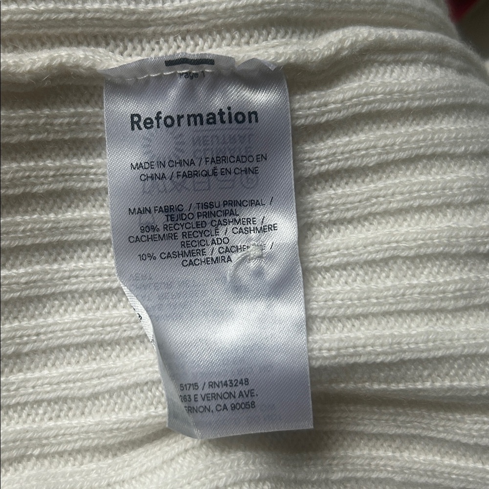 Reformation Fantino Cashmere Collared Cardigan Gossamer - Picture 9 of 10